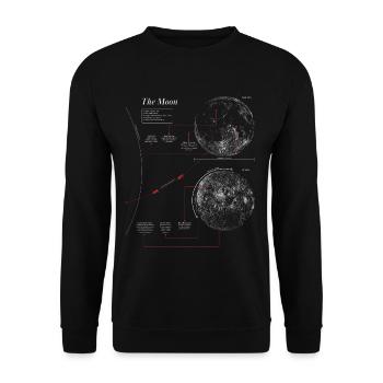 Moon Graphic | Moon Map Astronomy Detailed - Unisex Sweatshirt - black - Front - Alina (178cm) & Michal (187cm)