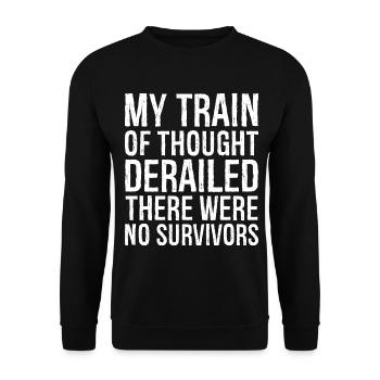 my train of thought derailed - Sweat-shirt Unisexe - noir - Devant - Alina (178cm) & Michal (187cm)