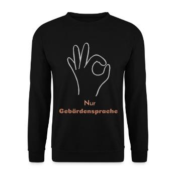 Langue des signes uniquement - Sweat-shirt Unisexe - noir - Devant - Alina (178cm) & Michal (187cm)