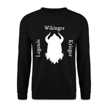 Wikinger Kriegergeist - Unisex Pullover - Schwarz - Vorne - Alina (178cm) & Michal (187cm)