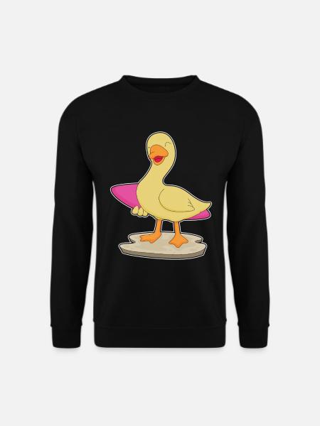 Duck Surfing Surfboard Summer - Unisex Sweatshirt - black