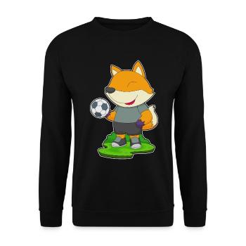 Fuchs Fußballspieler Fußball - Unisex Pullover - Schwarz - Vorne - Alina (178cm) & Michal (187cm)
