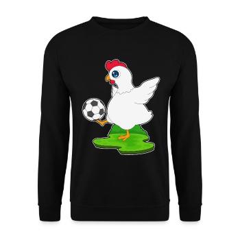 poulet joueur de football - Sweat-shirt Unisexe - noir - Devant - Alina (178cm) & Michal (187cm)