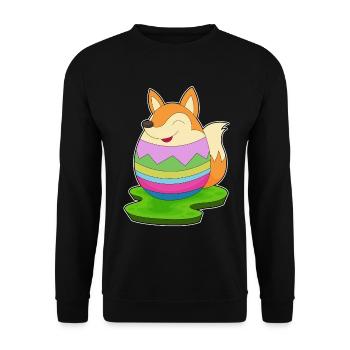 Fox Easter Easter Egg - Unisex Sweatshirt - black - Front - Alina (178cm) & Michal (187cm)