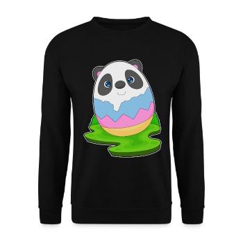 Panda Ostern Osterei - Unisex Pullover - Schwarz - Vorne - Alina (178cm) & Michal (187cm)