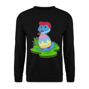 Snake Easter Easter Egg - Unisex Sweatshirt - black - Front - Alina (178cm) & Michal (187cm)