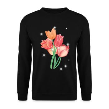 Tulipe Tulipes Fleurs Jardin Jardinier Nature - Sweat-shirt Unisexe - noir - Devant - Alina (178cm) & Michal (187cm)