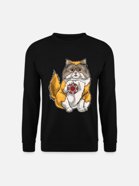 Persian Cat Poker Poker Chips - Unisex Sweatshirt - black