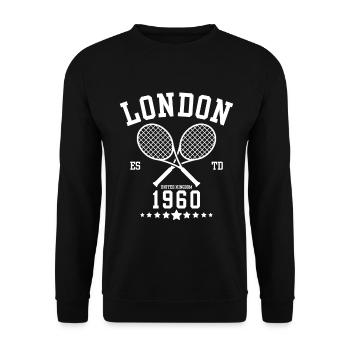 Vintage Tennis Londres Créé en 1960 - Sweat-shirt Unisexe - noir - Devant - Alina (178cm) & Michal (187cm)