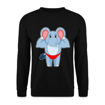 Elephant Bodybuilder Bodybuilding Sport - Unisex Sweatshirt - black - Front - Alina (178cm) & Michal (187cm)