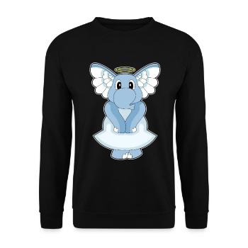 Elephant Angel Wings - Unisex Sweatshirt - black - Front - Alina (178cm) & Michal (187cm)