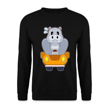 Hippopotamus Car - Unisex Sweatshirt - black - Front - Alina (178cm) & Michal (187cm)