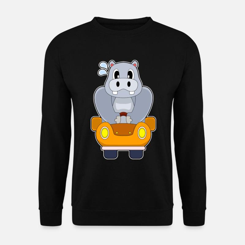Nilpferd Auto - Unisex Pullover - Schwarz