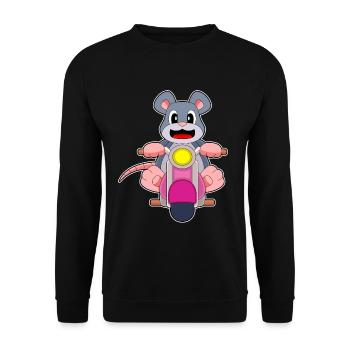 Mouse Motorcycle - Unisex Sweatshirt - black - Front - Alina (178cm) & Michal (187cm)