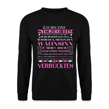 Ich bin eine stolze Chefin von einer Truppe - Unisex Pullover - Schwarz - Vorne - Alina (178cm) & Michal (187cm)