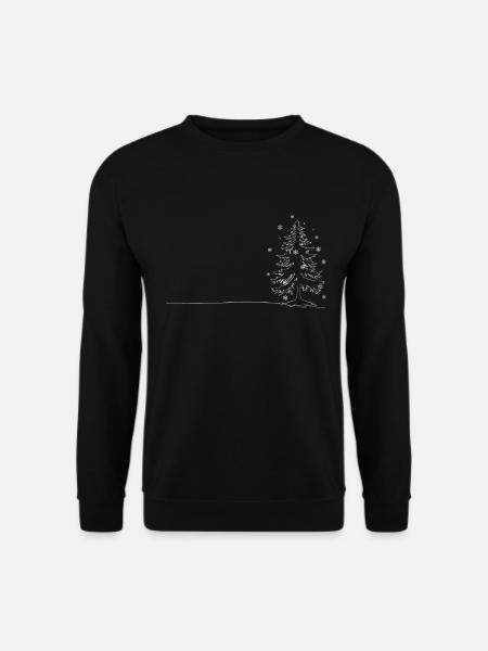 Winterwald Skizze Baum Silhouette - Unisex Pullover - Schwarz
