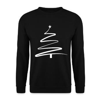 Vintage Weihnachtsbaum Retro Frohe Weihnachten - Unisex Pullover - Schwarz - Vorne - Alina (178cm) & Michal (187cm)