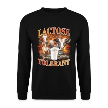 Lactose Tolerant Meme - Unisex Sweatshirt - black - Front - Alina (178cm) & Michal (187cm)