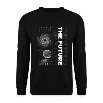 Future Quote Abstract Streetwear - Unisex Sweatshirt - black - Front - Alina (178cm) & Michal (187cm)