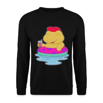Frosch Schwimmen Schwimmring Sommer - Unisex Pullover - Schwarz - Vorne - Alina (178cm) & Michal (187cm)