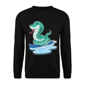 Schlange Snowboarder Snowboard - Unisex Pullover - Schwarz - Vorne - Alina (178cm) & Michal (187cm)