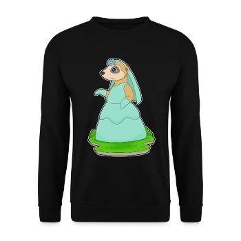 Erdmännchen Braut Schleier Hochzeit - Unisex Pullover - Schwarz - Vorne - Alina (178cm) & Michal (187cm)