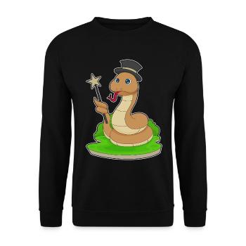 Serpent Sorcier Baguette - Sweat-shirt Unisexe - noir - Devant - Alina (178cm) & Michal (187cm)