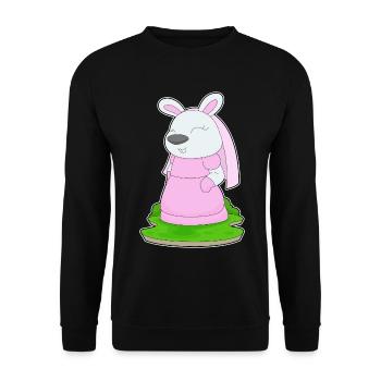 Hase Braut Schleier Hochzeit - Unisex Pullover - Schwarz - Vorne - Alina (178cm) & Michal (187cm)