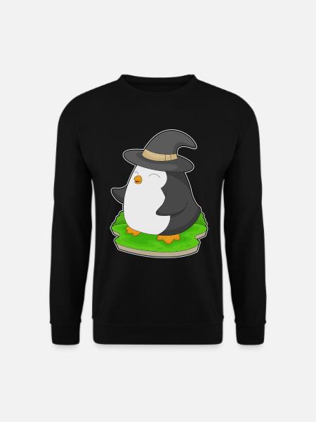 Pingouin Halloween Sorcière - Sweat-shirt Unisexe - noir