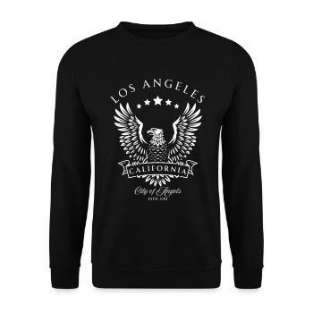 Los Angeles Kalifornien Amerikanischer Vintage Adler - Unisex Pullover - Schwarz - Vorne - Alina (178cm) & Michal (187cm)