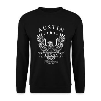 Austin Texas American Vintage Eagle - Unisex Sweatshirt - black - Front - Alina (178cm) & Michal (187cm)