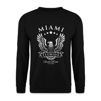 Miami South Florida American Vintage Eagle - Unisex Sweatshirt - black - Front - Alina (178cm) & Michal (187cm)