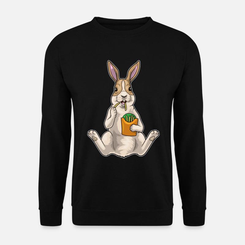 Hase Pommes frites - Unisex Pullover - Schwarz