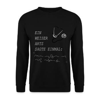 Ein weiser Arzt - Unisex Pullover - Schwarz - Vorne - Alina (178cm) & Michal (187cm)
