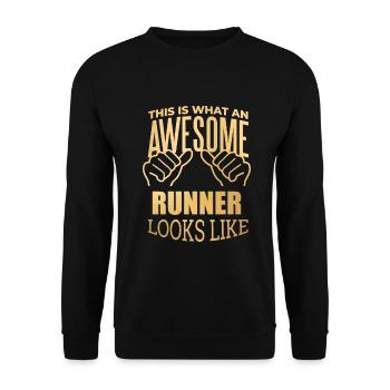 Running - Unisex Sweatshirt - black - Front - Alina (178cm) & Michal (187cm)