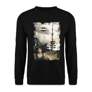 UFO Brocken in the Harz Mountains - Unisex Sweatshirt - black - Front - Alina (178cm) & Michal (187cm)