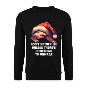 Don’t Disturb Me Chemise de nuit de Noël paresseux - Sweat-shirt Unisexe - noir - Devant - Alina (178cm) & Michal (187cm)