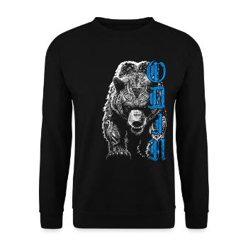 Odin Grizzly Ours Mythologie nordique Nordique - Sweat-shirt Unisexe - noir - Devant - Alina (178cm) & Michal (187cm)