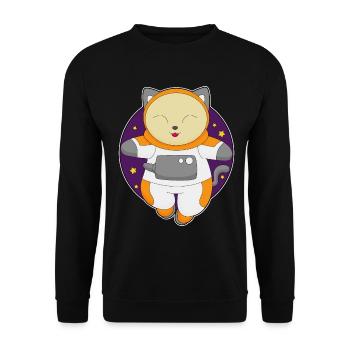 Cat Astronaute Espace - Sweat-shirt Unisexe - noir - Devant - Alina (178cm) & Michal (187cm)