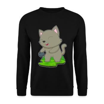 Cat Bowling Bowling Ball - Unisex Sweatshirt - black - Front - Alina (178cm) & Michal (187cm)