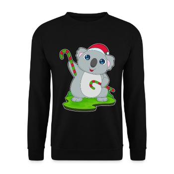 Koala Christmas candy cane - Unisex Sweatshirt - black - Front - Alina (178cm) & Michal (187cm)