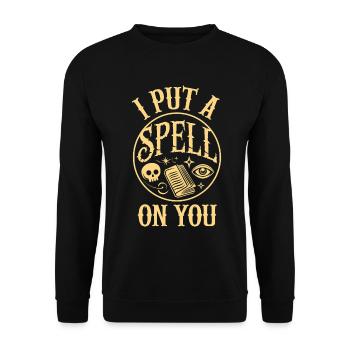 J’ai mis un sort sur toi Costume de sorcière drôle d’Halloween - Sweat-shirt Unisexe - noir - Devant - Alina (178cm) & Michal (187cm)