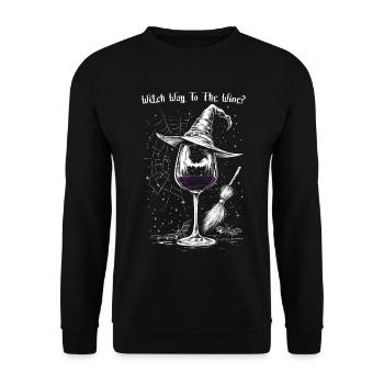 Vin Verre à vin Halloween Sorcière Vin Buveur Cadeau - Sweat-shirt Unisexe - noir - Devant - Alina (178cm) & Michal (187cm)