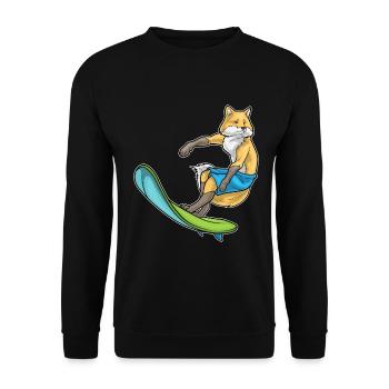 Fox Surfing Surfboard Summer - Unisex Sweatshirt - black - Front - Alina (178cm) & Michal (187cm)