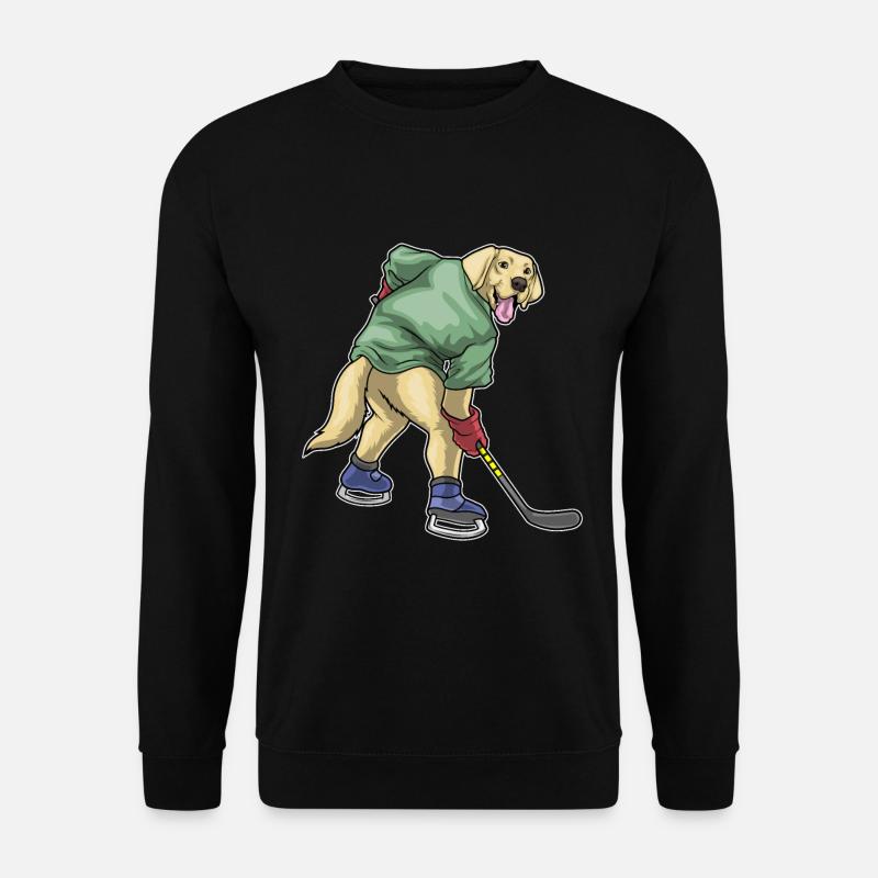 Labrador Eishockey Eishockeyschläger - Unisex Pullover - Schwarz