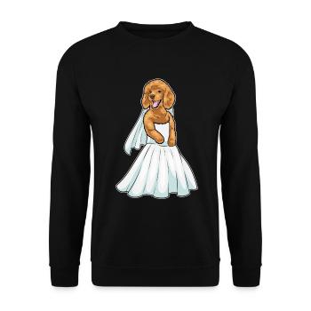 Poodle Bridal Wedding Dress Wedding - Unisex Sweatshirt - black - Front - Alina (178cm) & Michal (187cm)