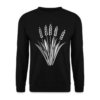 5 ears of grain wheat - Unisex Sweatshirt - black - Front - Alina (178cm) & Michal (187cm)