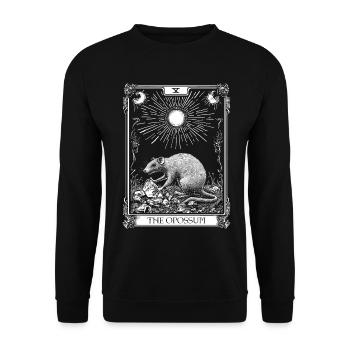 L’opossum opossum occulte drôle tarot carte de tarot - Sweat-shirt Unisexe - noir - Devant - Alina (178cm) & Michal (187cm)