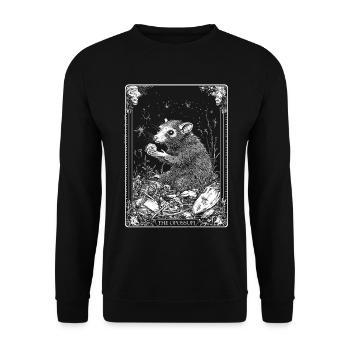 Tarot Tarot Carte Drôle L’Opossum Possum Occulte - Sweat-shirt Unisexe - noir - Devant - Alina (178cm) & Michal (187cm)