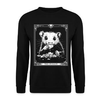 Tarot L’Opossum Occulte Drôle Possum Carte de Tarot - Sweat-shirt Unisexe - noir - Devant - Alina (178cm) & Michal (187cm)